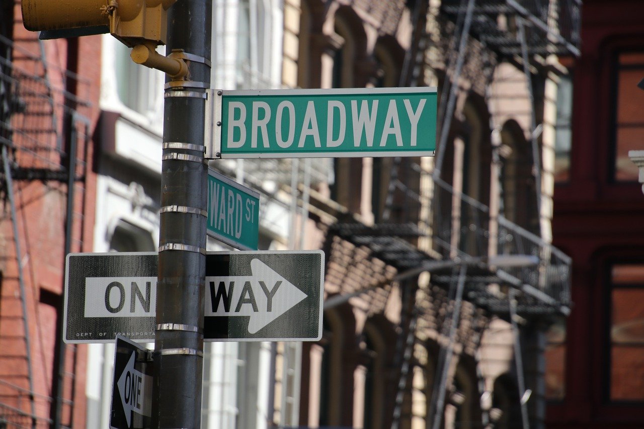 Street signs for Broadway and Howard Street in New York City.